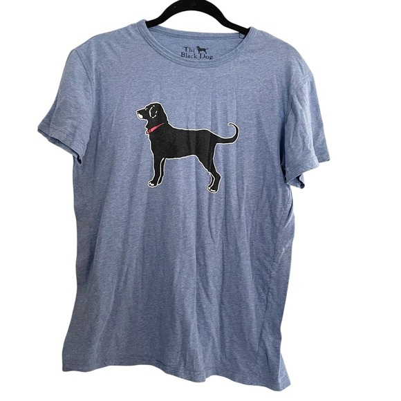 The Black Dog Graphic T-Shirt Crew Neck‎ Short Sleeve Casual Blue Small MV MA - Picture 1 of 6